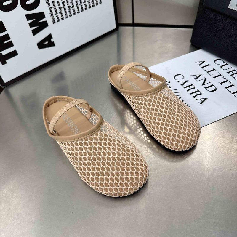 

Перфорированные сандалии Baotou, женские летние дышащие туфли для рыбалки, полутапочки на плоской подошве, быстросохнущая пляжная обувь 40 абрикосовый