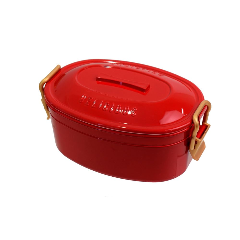 Sabu Staple Antibacterial Lunch 407628 Tight-Lock Box, 2-Tier, Red, 650mL,