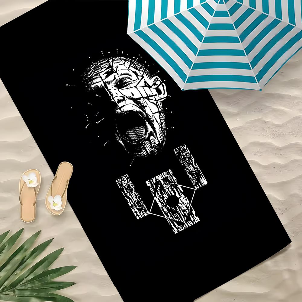 Movie Hellraiser Towel Polyester Beach Towel Quick Dry Sand Free Bath Towel for Summer Pool Travel Vacation