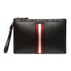 Classic Red And White Striped Zipper Leather Clutch Men Clutch Black HARTLAND-10/6227997