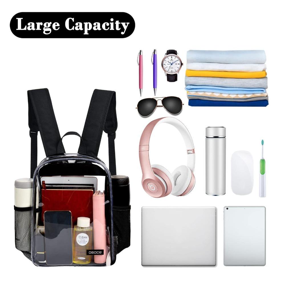 Water-Resistant Clear Backpack  for Concert Sport Event Work Security Travel Festival