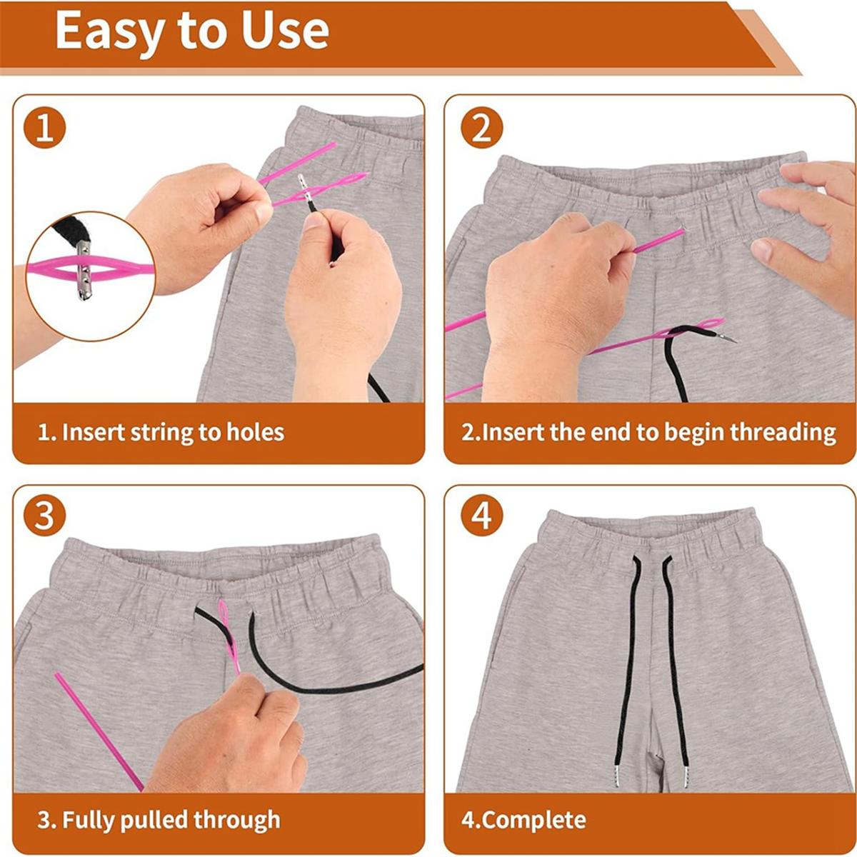 

12 Pcs Drawstring Cord, 60 Inch Hoodie String Replacement, Draw String with Threader Tool for Sweatpants Pants China Mainland