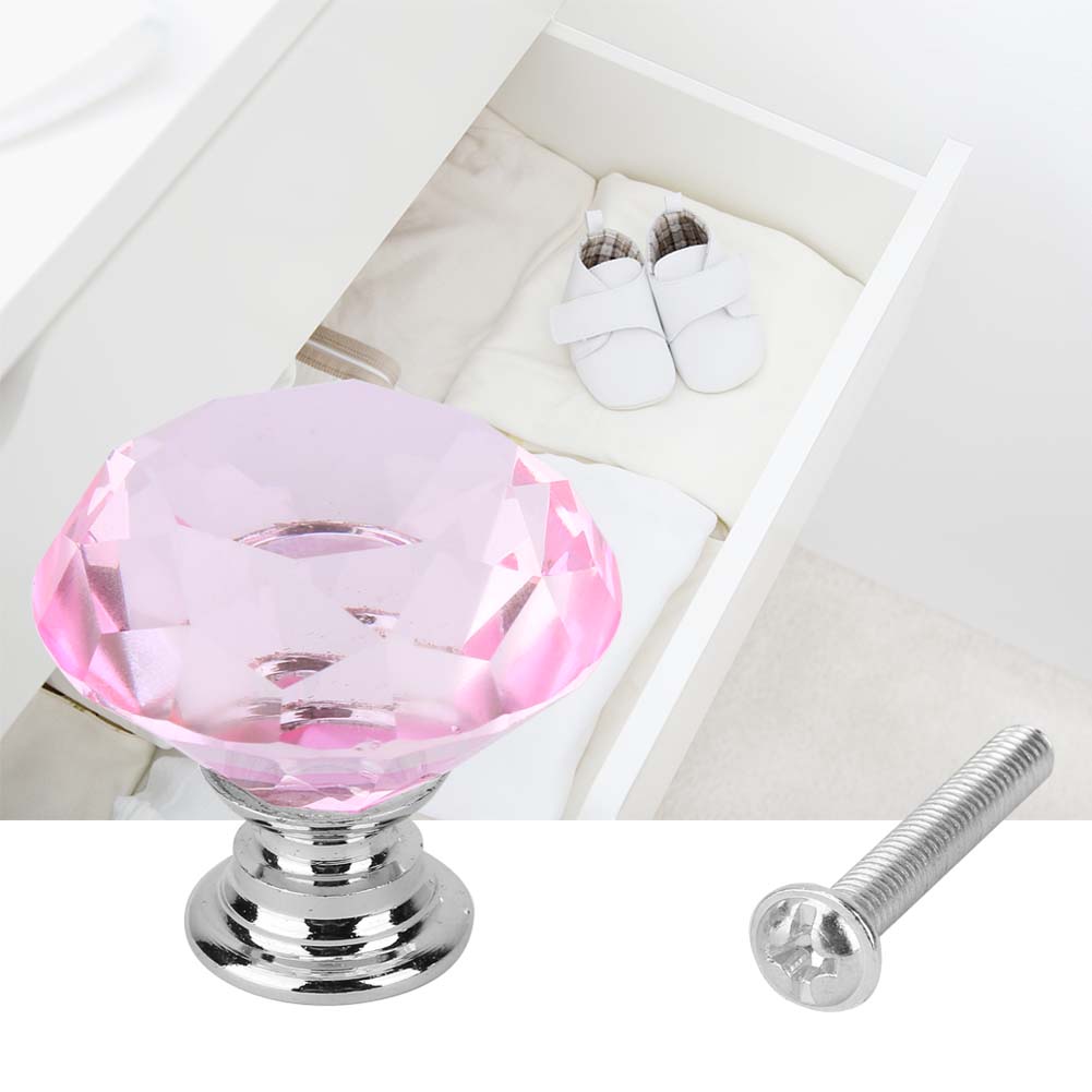 1PCS 30mm   Shape   Glass Pull Handle Cabinet Drawer Door Knob (Transparet)