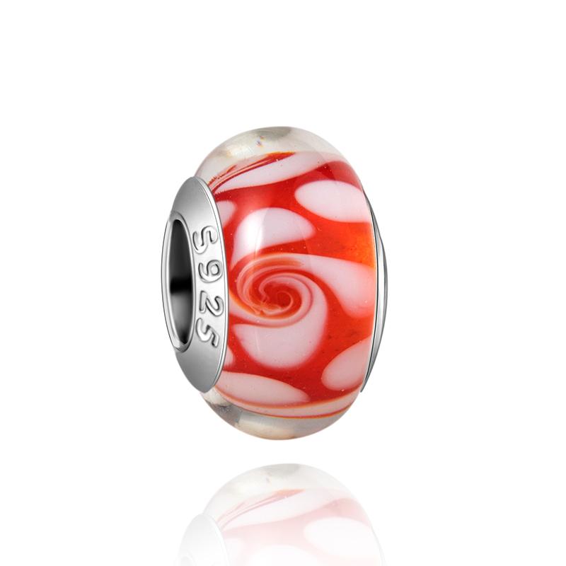 Matte Black Collection copper ThreeDimensional FlowerStriped Glass Bead Charms Compatible With Do It Yourself Bracelets Necklaces Exquisite Pieces P