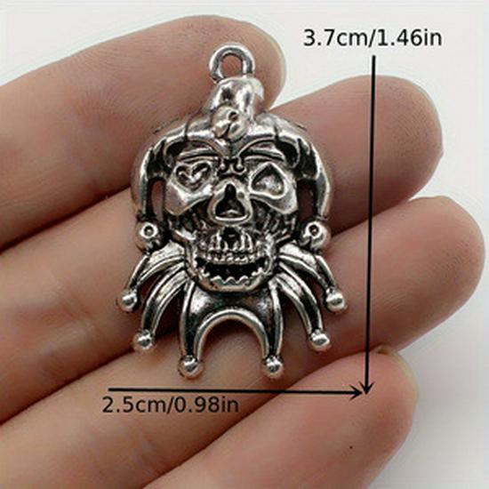 Elf Skull Alloy Pendant: Cross Punk Style Halloween Charm Jewelry Accessory