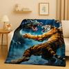 Classic Tiger Lion Beast Art Cartoon Flannel Blanket,Ultra Soft Warm Plush Throw For Home Bedroom Bed Sofa Cover Office Travel