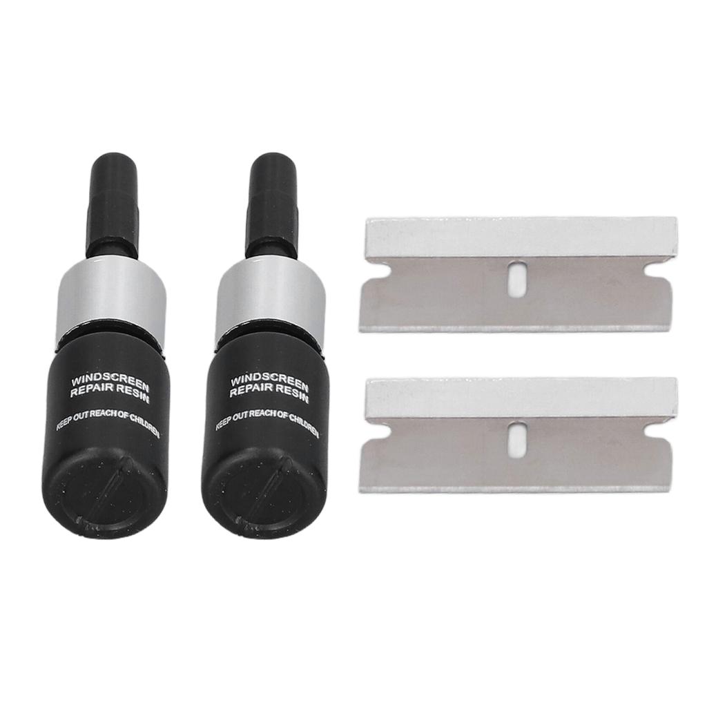 Lot de 2 liquides de réparation pour pare-brise de voiture, pour réparation de fissures, pour vitres de voiture