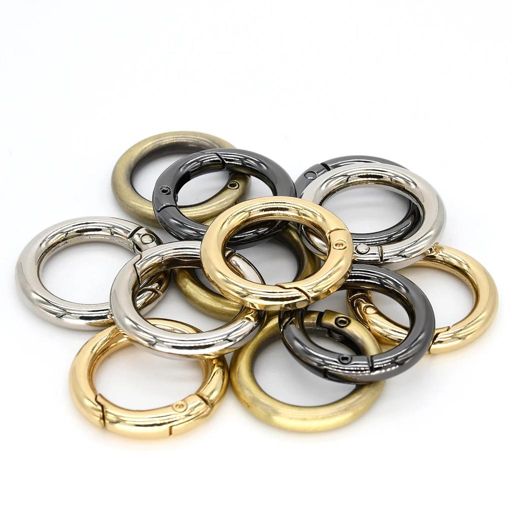 5 sztuk/partia metalowe o-ring sprężynowe klamry otwierane okrągłe karabińczyk brelok klipsy do torby hak pies łańcuszek klamry złącze dla DIY biżuteria