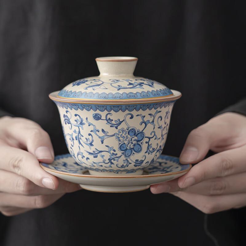 Ru Kiln Blue and White Kung Fu Tea Set