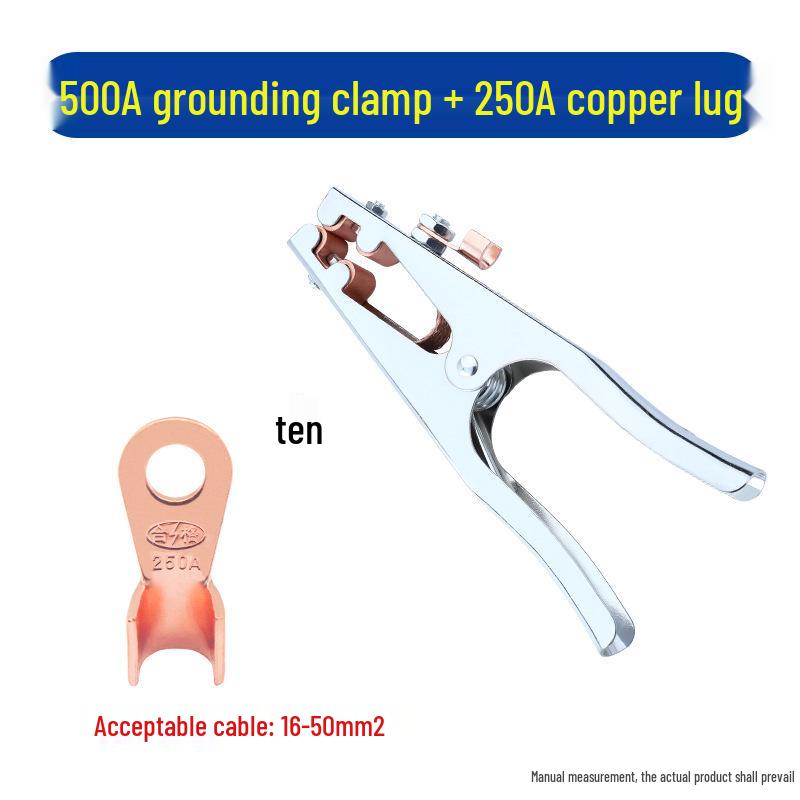 Pure Copper Electric Welding Ground Clamp - Thickened Welding Pliers and Handle for Argon Arc Welding Machine Grounding Accessories.