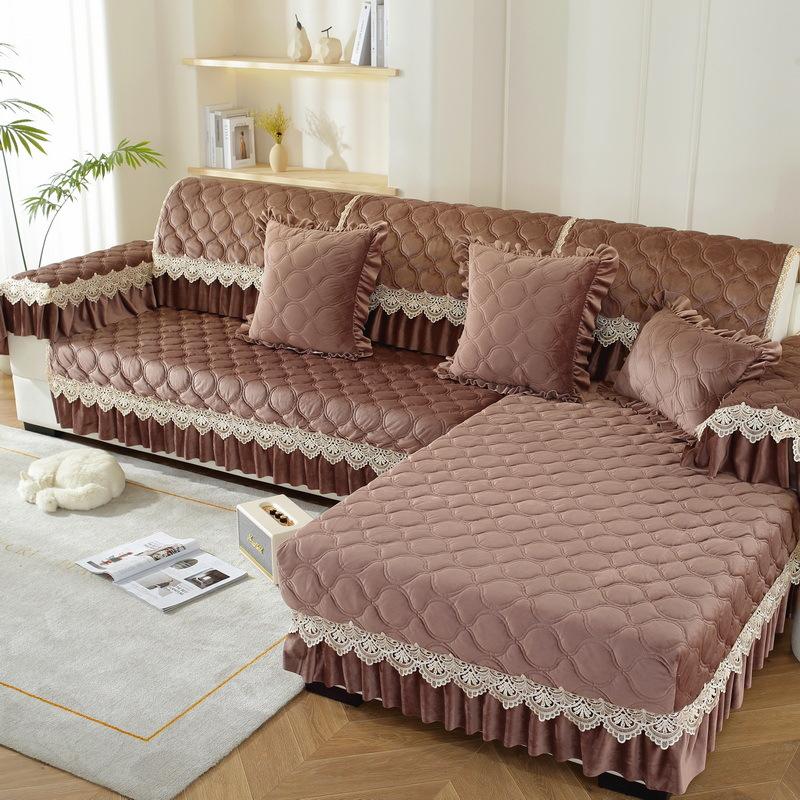 Winter Festive Sofa Cushion Cover Non-Slip Wedding Plush Big Red Household Fabric Simple Modern Living Room Universal