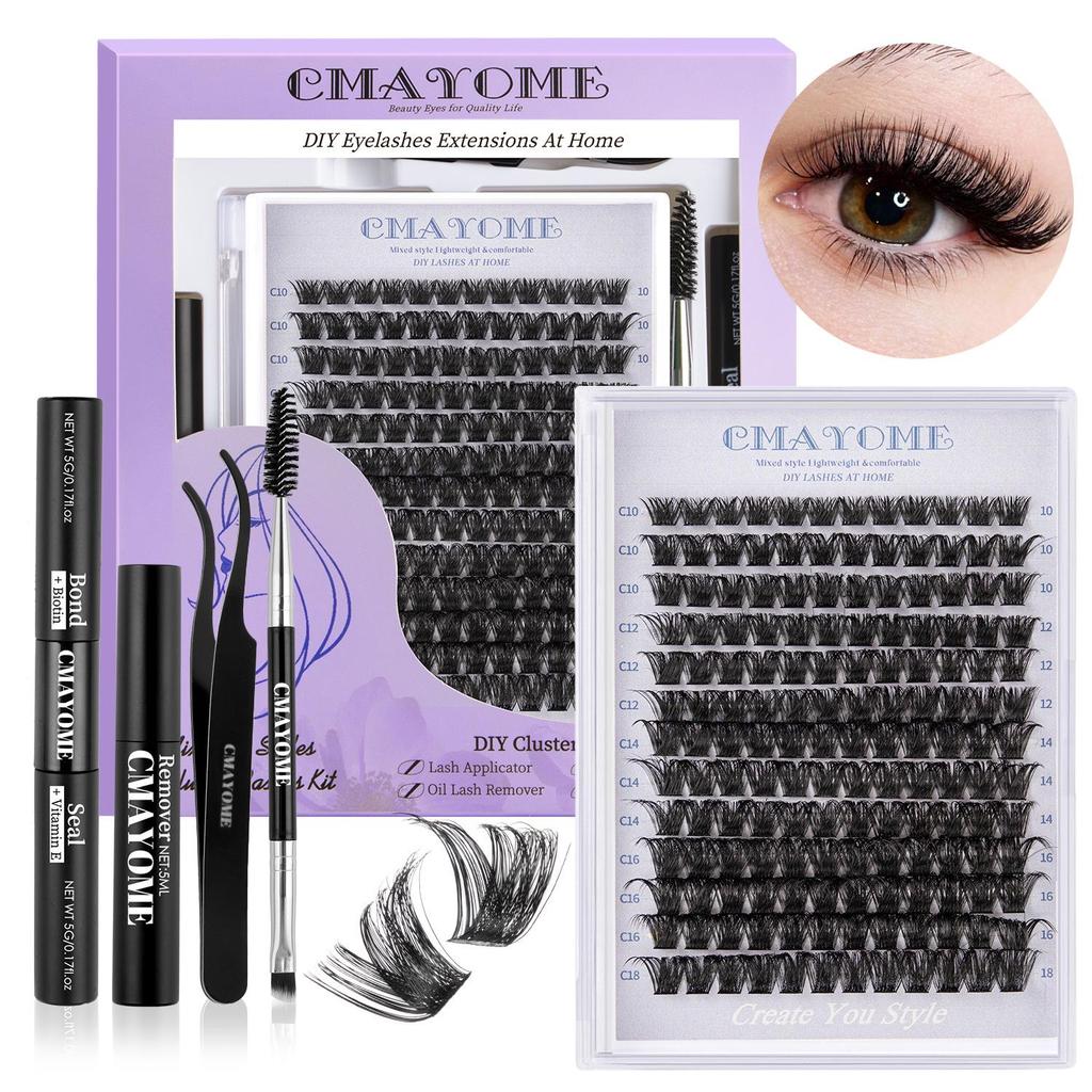 European & American Style Natural Fluffy False Eyelash Set, Single Cluster, Large Capacity Eyelash Extensions