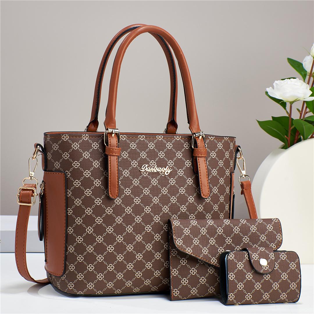 

Модные женские сумки через плечо большой емкости, дизайнерские женские сумки, роскошная сумка-тоут из искусственной кожи для поездок на работу, комплект из 3 предметов, женские сумки