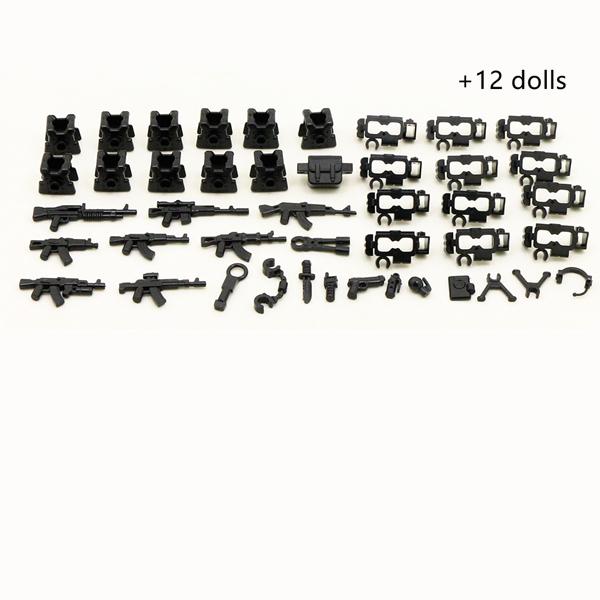 

12 шт. SWAT, черная лодка, военная армия, команда спецназа, строительные блоки, кирпичные фигурки, развивающие игрушки, подарки 12P