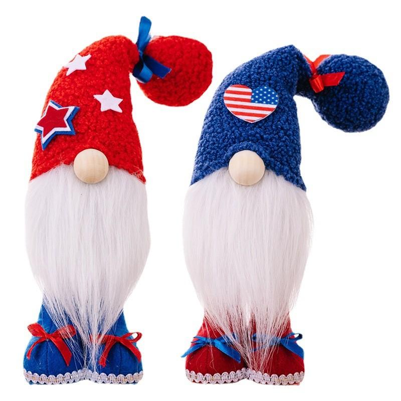 Day Independence Cute Gnome Plush Toys For Festive Home Display In Red And Colors Blue