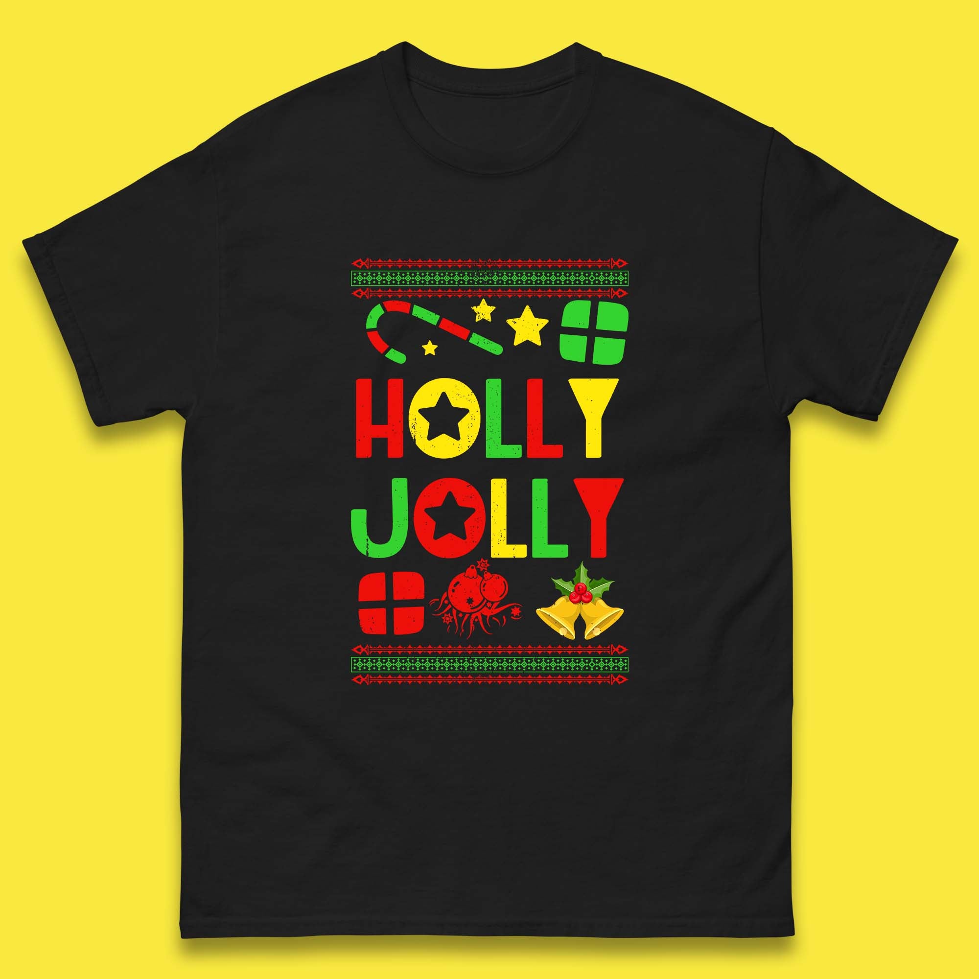 Holly Jolly Christmas Mens T Shirt Womens Tops Tees 4XL