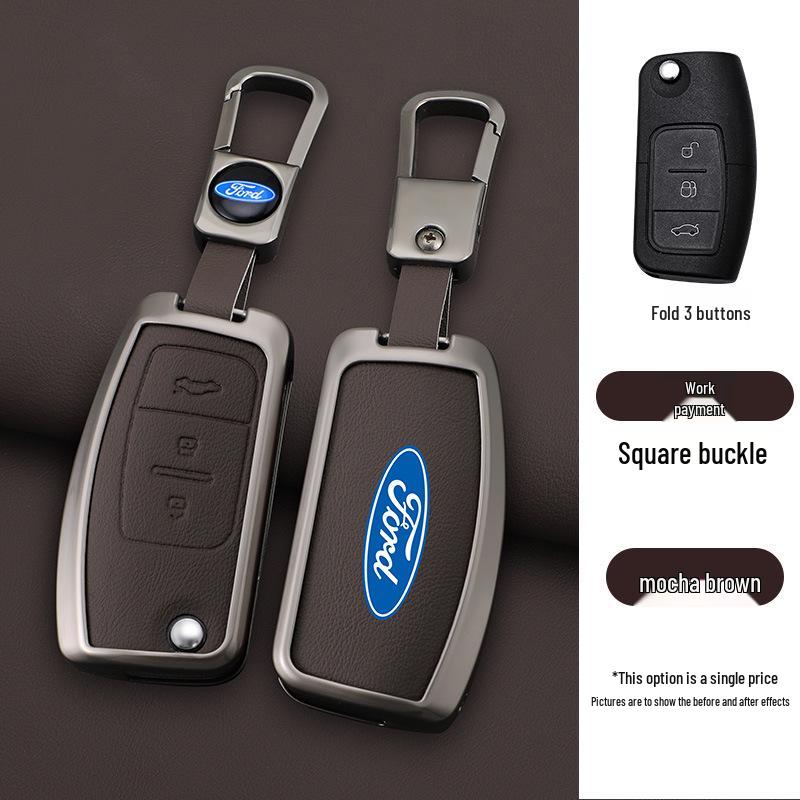 Kryt na klíč Ford Focus & Fiesta - Pravá hovězí kůže (Kompatibilní s modely 09/11/12 & 16/18)