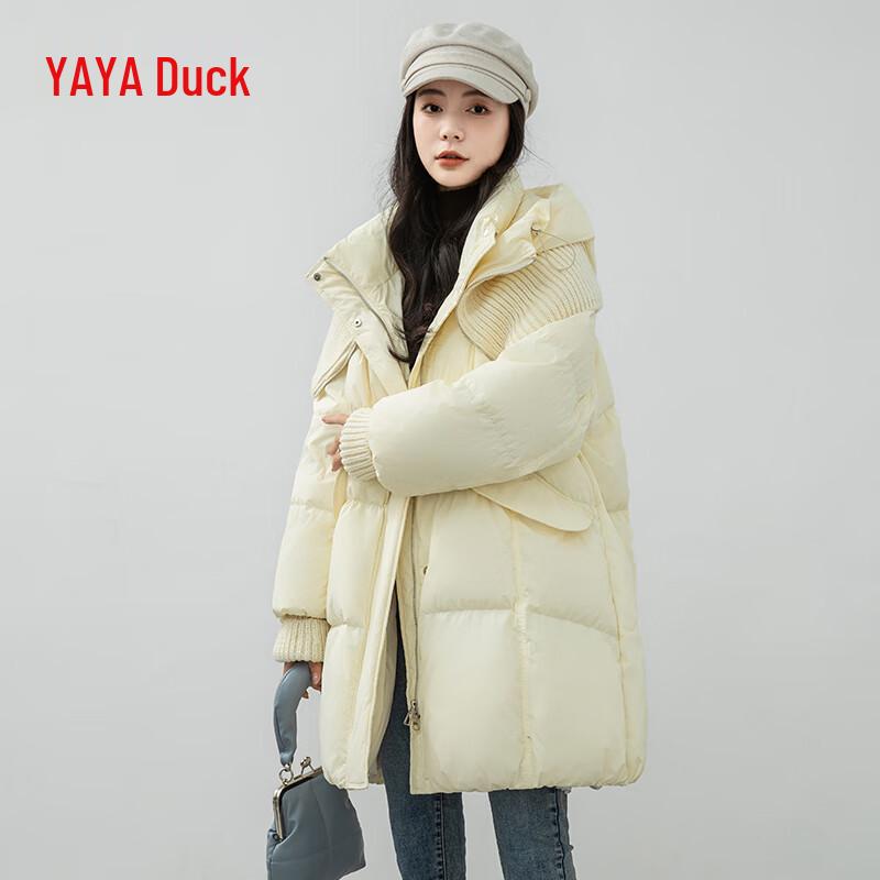 Women's Mid-Length Hooded Duck Down Jacket