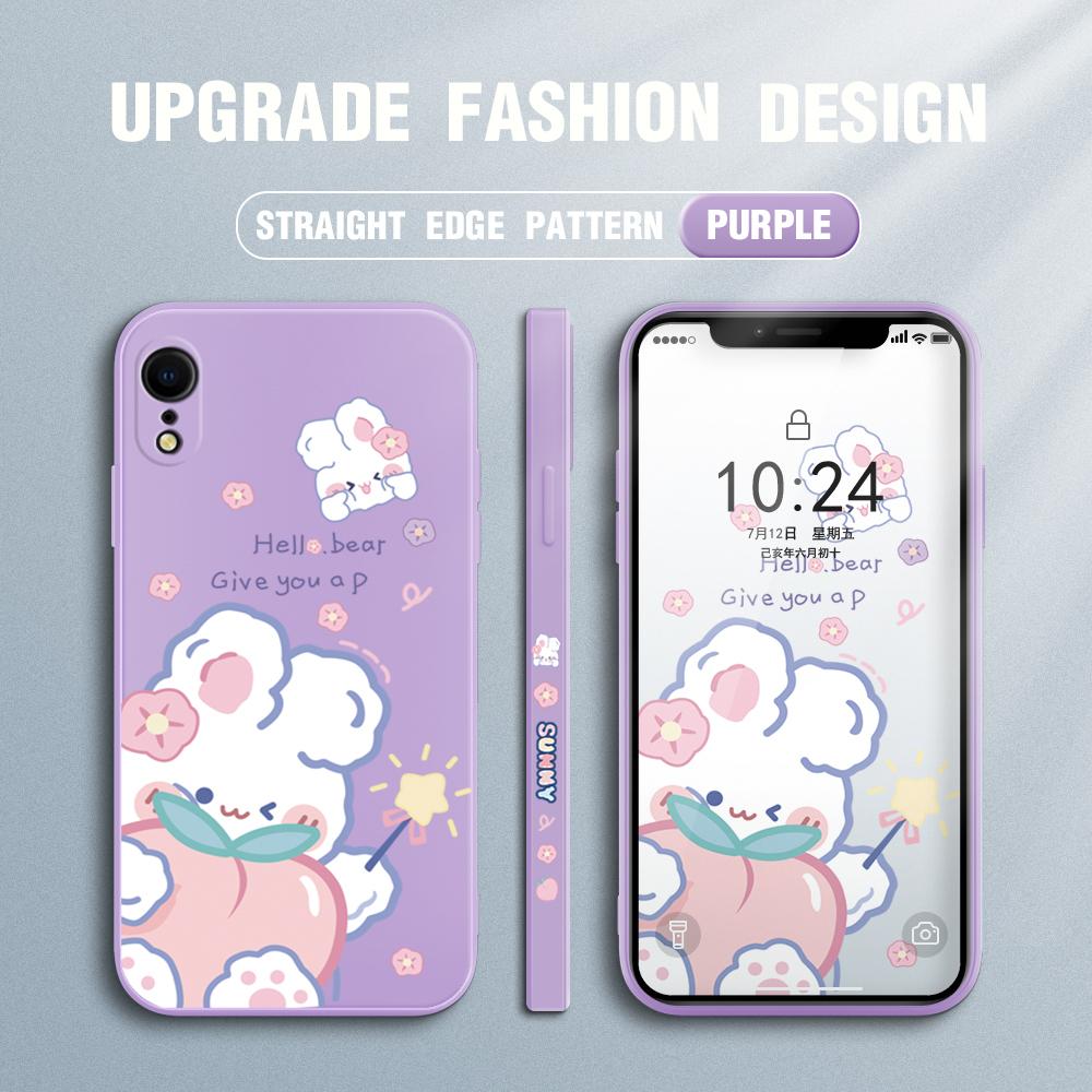 Cartoon White Rabbit Phone Case for Redmi Xiaomi POCO Note 10 Pro 9 9A 9T 10C 8 7 11 Lite 5G X3 M3 Square Edge Soft Full Camera Protect Cover Cases