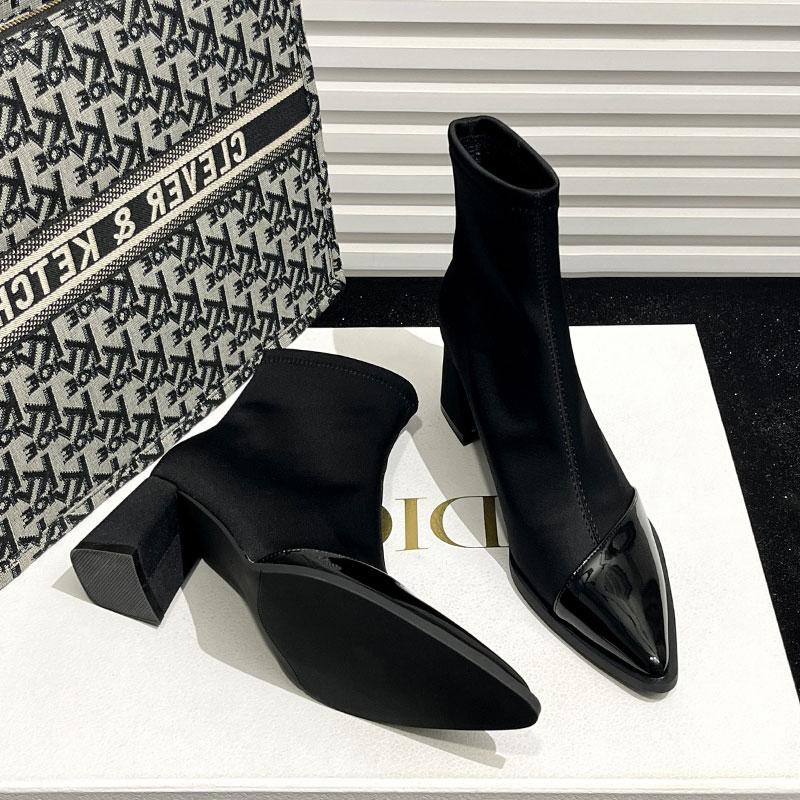 Moda Damskie Botki do Kostki 2024 Moda Zimowa Seksowne Botki Chelsea na Platformie Kobiety Szpiczasty Nosek Zamek Błyskawiczny Casual Wygodne Buty dla Kobiet