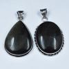 128 Ct Pair Black Onyx Oval-Pear Cut Pendant Healing Stone 925 Silver Gemstone AR-1707-S