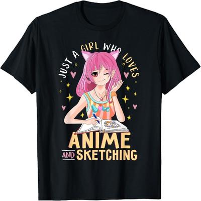 Just A Girl Who Loves Anime and Sketching Shirts Teen Girl T-Shirt