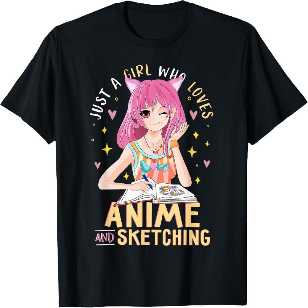 

Просто девушка, которая любит аниме и рисование, футболки, подростковая футболка XXXXXL чёрный