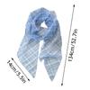 Fashion Korean Thin Silk Scarf Y2k Vintage Plaid Long Ribbon Neckerchief Summer Decorative Silk Scarf Hair Scarf Travel Photo