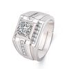 Ring Korean style men's ring plated 18K white gold diamond ring men's high carbon diamond luxury diamond ring