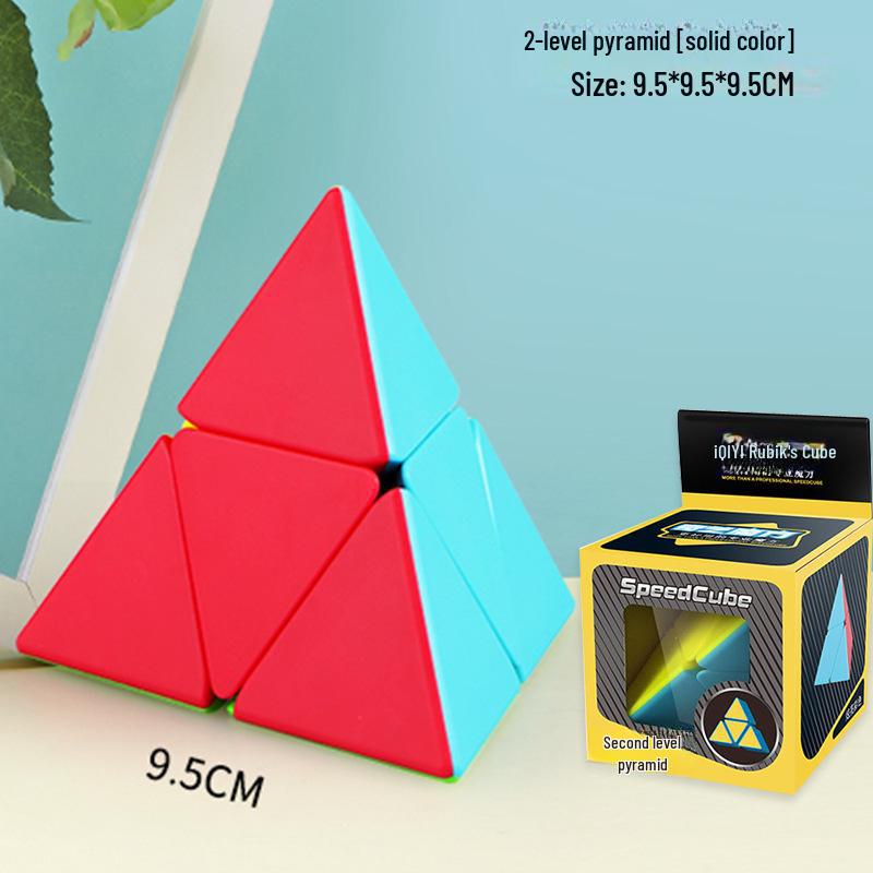 Qiyi 3x3 Zauberwürfel und Pyramide Ahornblattform Rotationsspielzeug Set für die frühe Bildung von Kindern