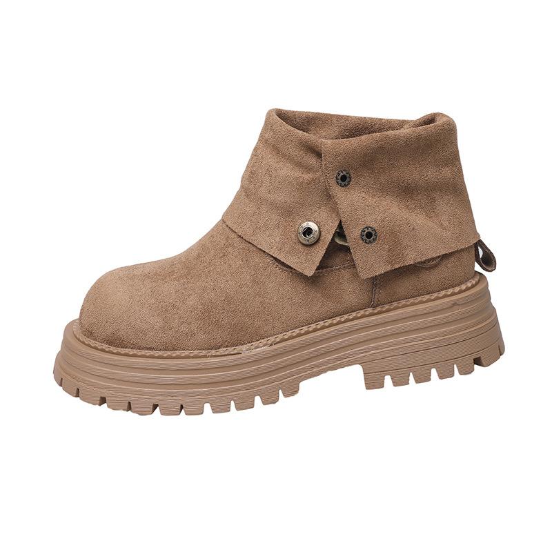 Retro two-wear belt buckle Martin boots women's new thick-soled versatile western cowboy thin boots