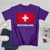 Unisex Unisex Switzerland Flag Shirt Swiss Tshirt Tees Oneck T Shirts WoUnisex Boys 100 Cotton TShirt
