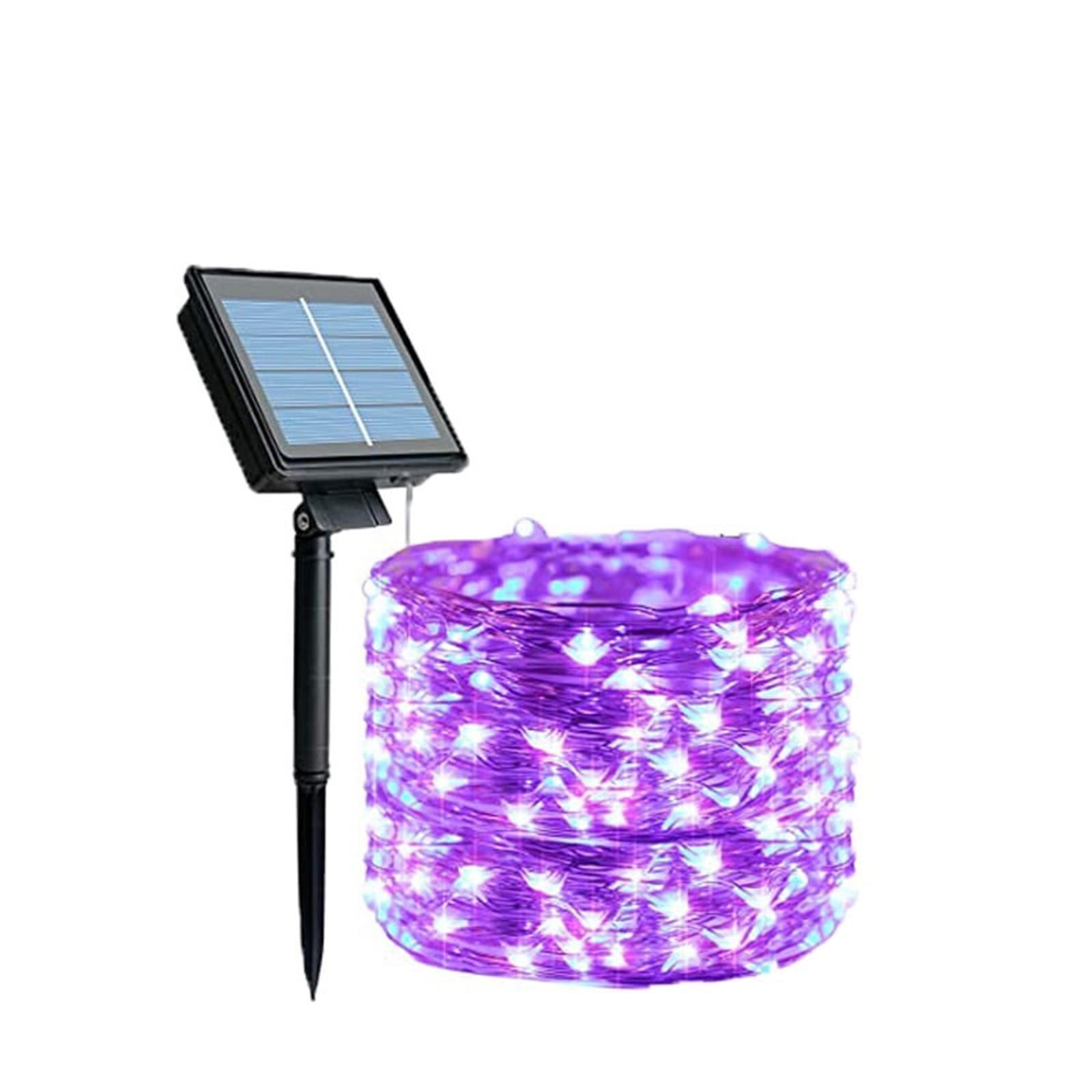 

5 м уличный солнечный свет, светодиодные солнечные фонари, 8 режимов освещения, медный провод, освещение, деревья во дворе One Size фиолетовый