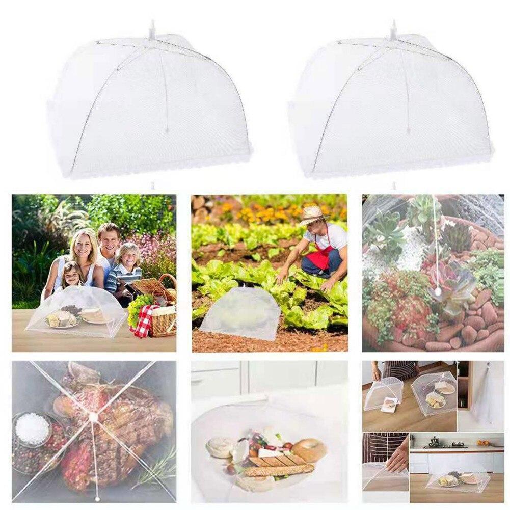 Food Cover Net Umbrella Style Anti Mosquito Meal Cover Lace Table Food Protect Cover Folded Mesh Umbrella Kitchen Accessories