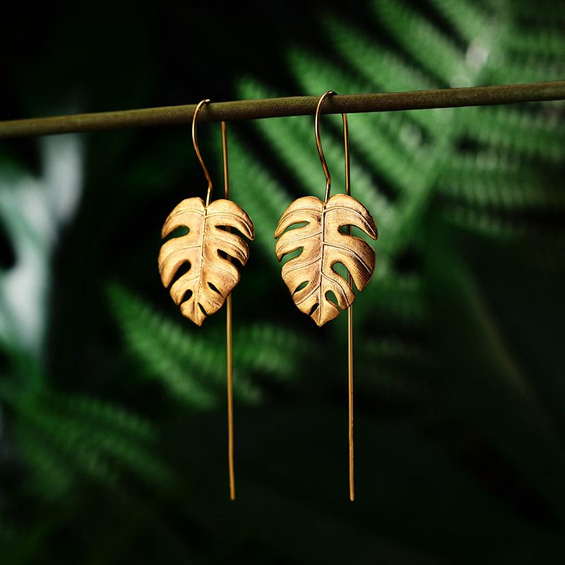 Lotus Fun Monstera Bltter echte 925 Sterling Silber handgemachte Schmuck  Ohrringe fr Frauen Bijoux gnstig kaufen  Preis, kostenloser Versand,  echte Bewertungen mit Fotos  Joom
