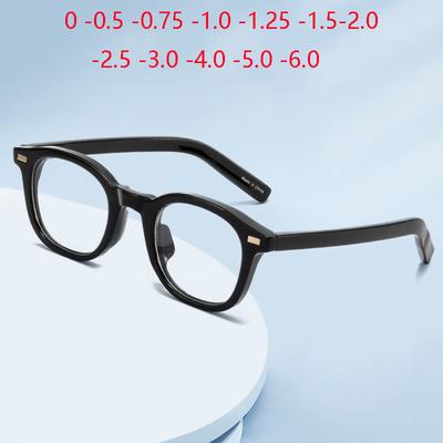 Blue Light Blocking  Oval Myopia Glasses With Degree Black Frame Computer Optical Spectacles Prescription 0 -0.5 -0.75 To -6