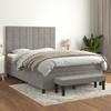 3137839 vidaXL Divan Bed and Mattress Light Grey 140x190cm Velvet