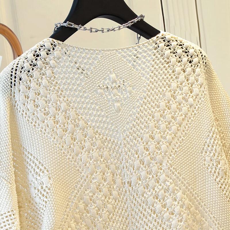 Women's Loose V-Neck Openwork Knit Pullover