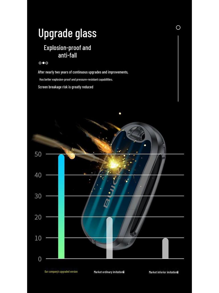 Buick LaCrosse Excelle Zinc Alloy Key Chain Cover - Protective Silver Moonlight Replacement Case.