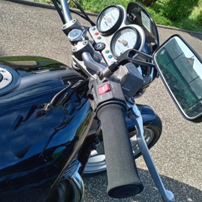 Soft Sleeve Motorcycle Handlebar Grip Covers 1 Pair, Black Slip-On Covers for Daily Commute, City Travel and Routine Replacement Use