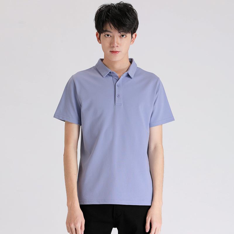 Męska luźna koszulka polo z klapą, lato nowa męska jednolita kolorystyka, duży rozmiar, casualowy T-shirt z krótkim rękawem