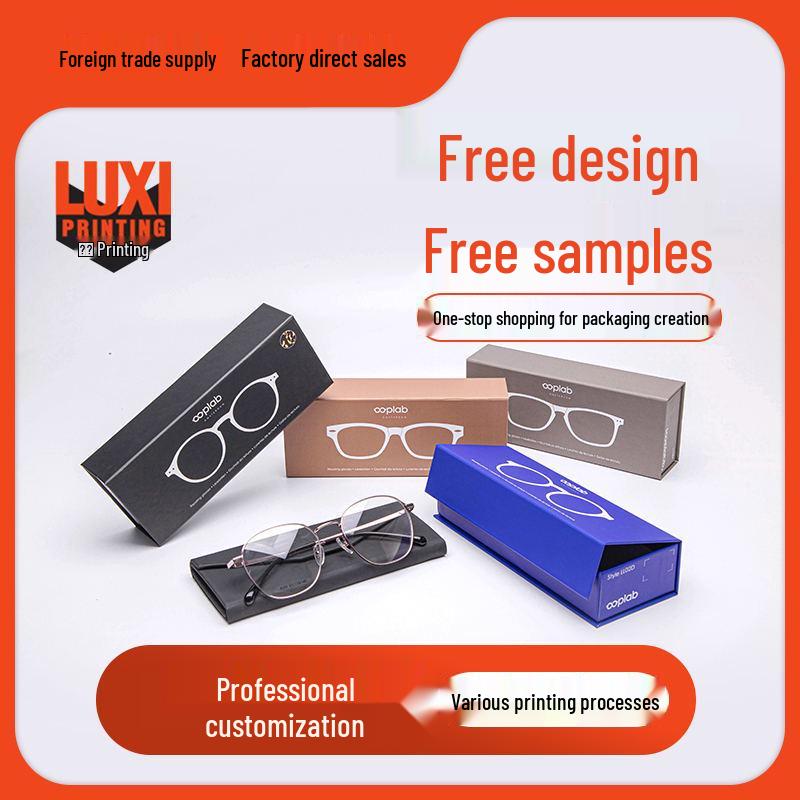 

Jing Lu Xi Flip-top Magnetic Closure Glasses Packaging Box with Custom Logo for Reading Glasses or Sunglasses Gifts Paper/Cardboard