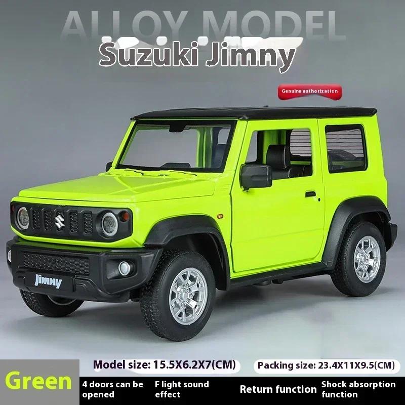 1:24 Suzuki Jimny SUV Tout-Terrain Modèle Réduit en Alliage Métal Moulé Sous Pression Véhicule Son & Lumière Collection Présentoir Hobby Décoration Cadeaux Pour Garçon