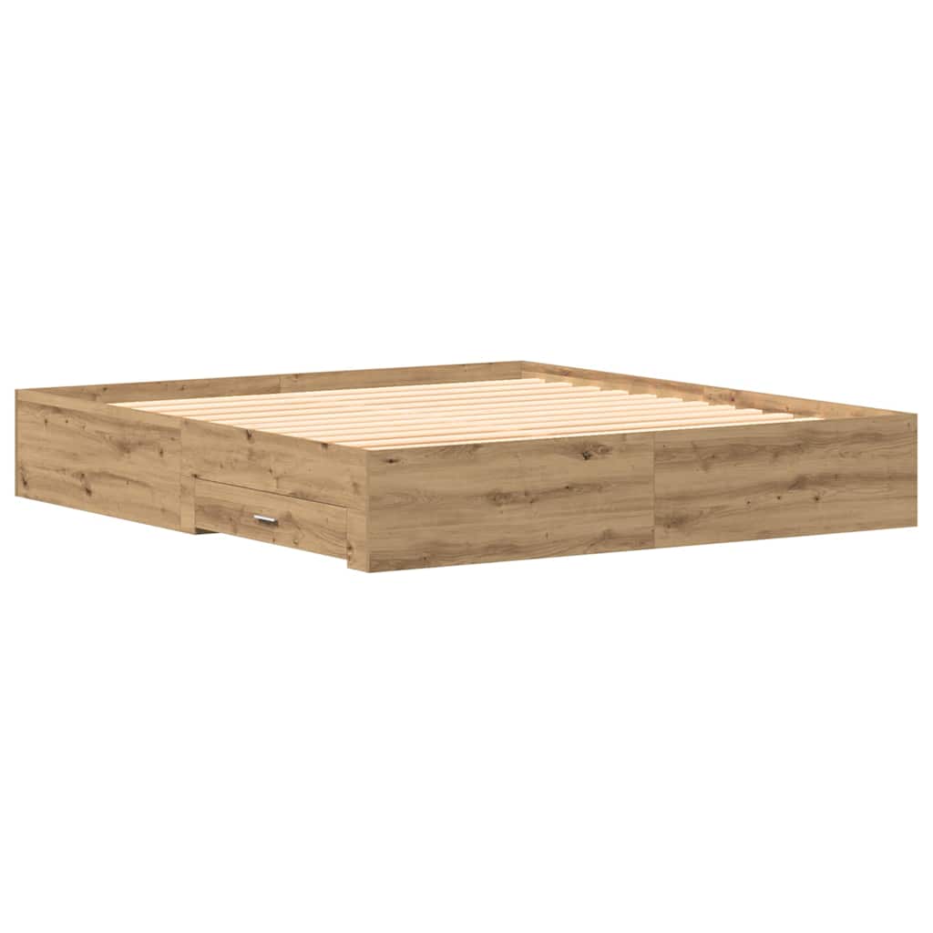 Artisan Oak Bed Frame 180 x 200 cm Particleboard