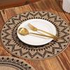 Boho Mandala Round Placemats Heat-Resistant Linen-Cotton Table Mats Washable Non-Slip Dining Decor