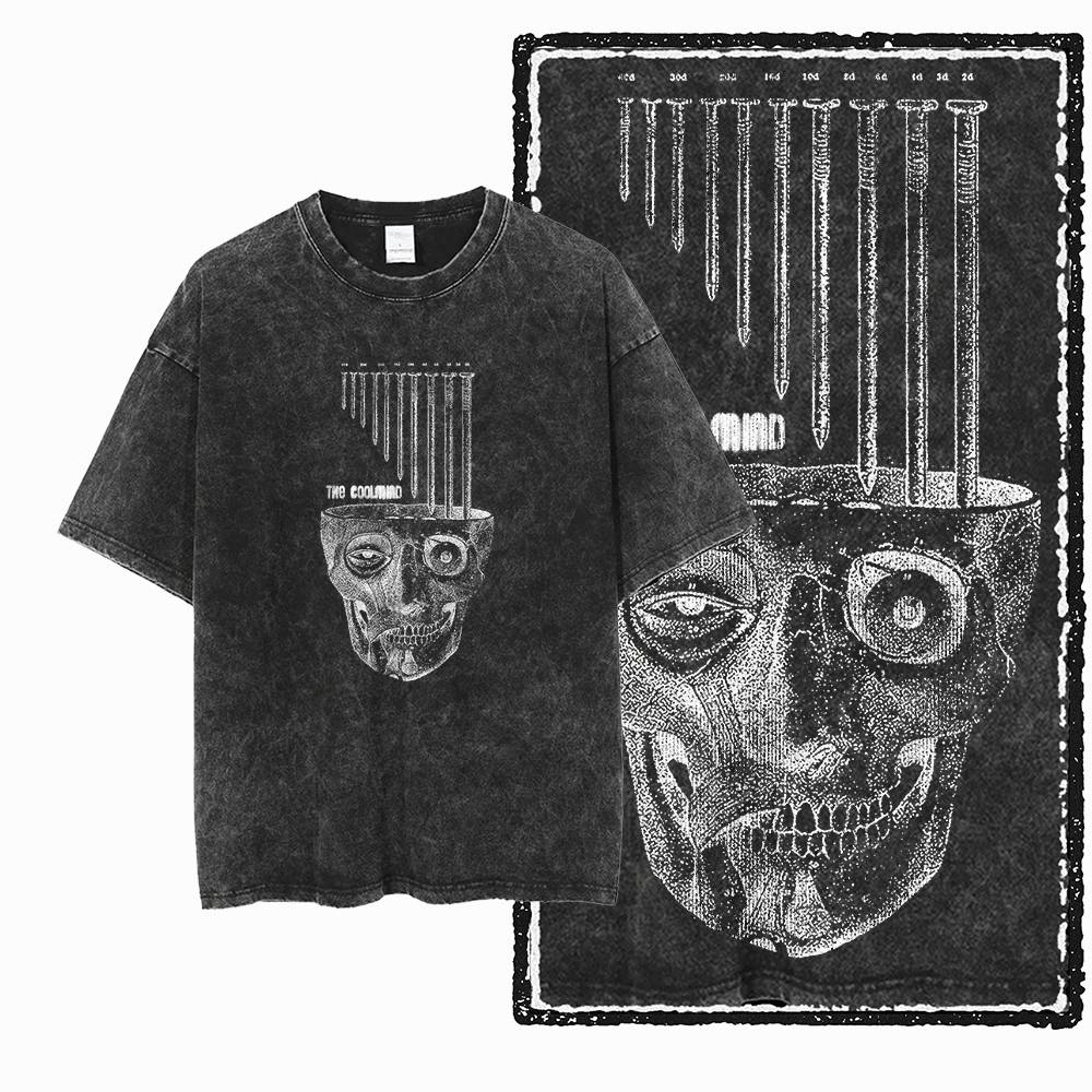G Acid Washed Black Vintage Cotton COOLMIND Printed Unisexs Tshirt Streetwear Big Size Cool Oneck Unisexs Tee Tshirt
