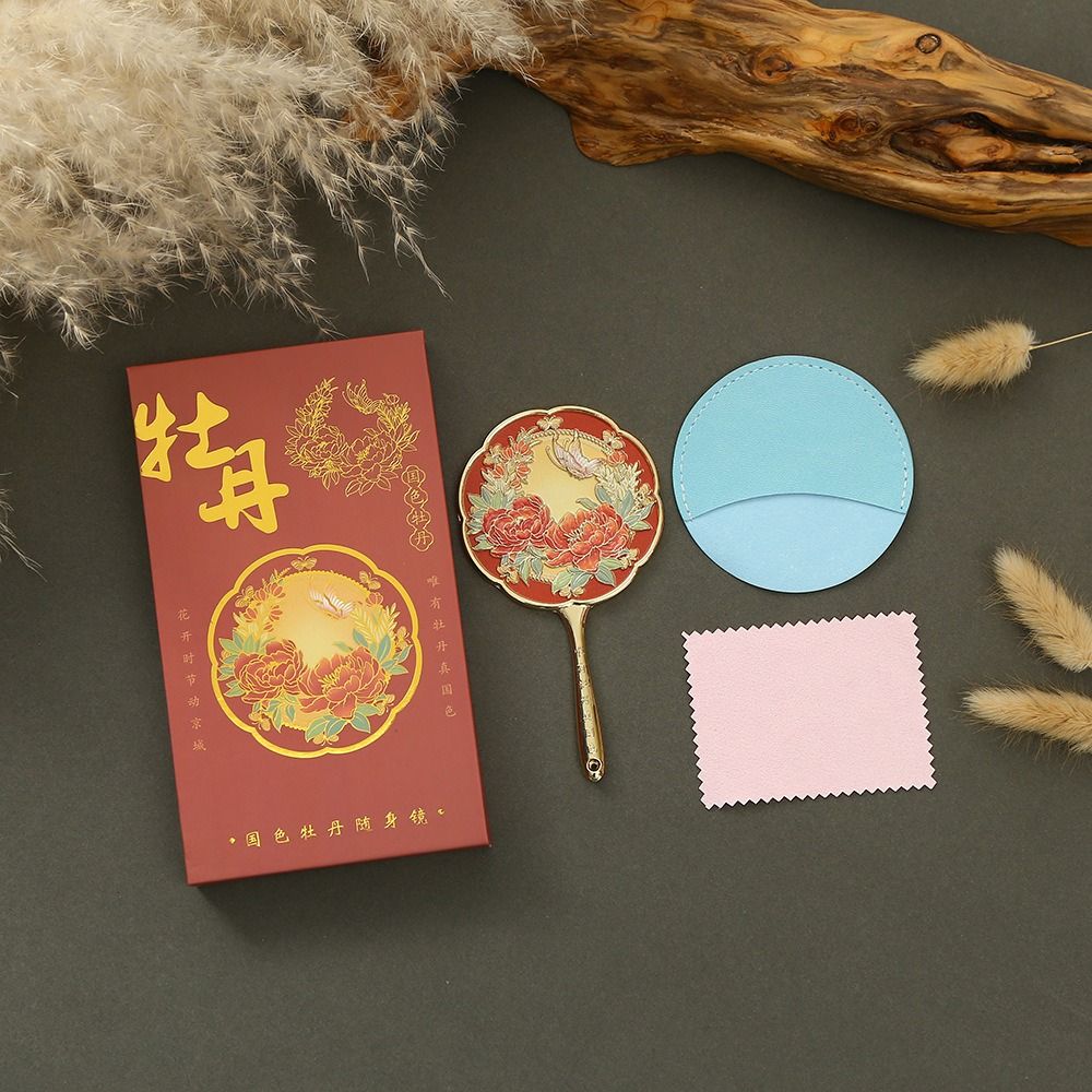 Vintage Chinese Style Metal Mirror Portable Pocket Make-up Mirror Fashion Vanity Mirror Bedroom