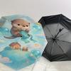 Adorable Otter Knitting Mermaid Tail Umbrella: Perfect for Outdoor Adventures, Auto-Opening & Closing, Lightweight and Durable, Ideal as a Gift 066