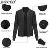 BITCED Frühlings-/Herbst Leichte Fliegerjacke Damen Lässiger Langarmmantel Locker sitzend Stehkragen Baseballjacke