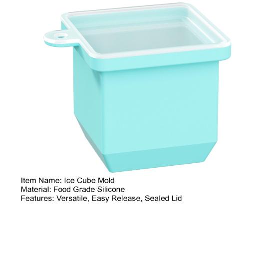 Ice Cube Mold Large Silicone Ice Tray with Lid Easy to Remove Food-Grade Slow Melting Ice Maker for Whiskey Cocktails